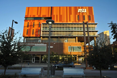 front of ASU's Cronkite School