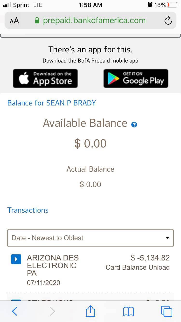0 balance new account