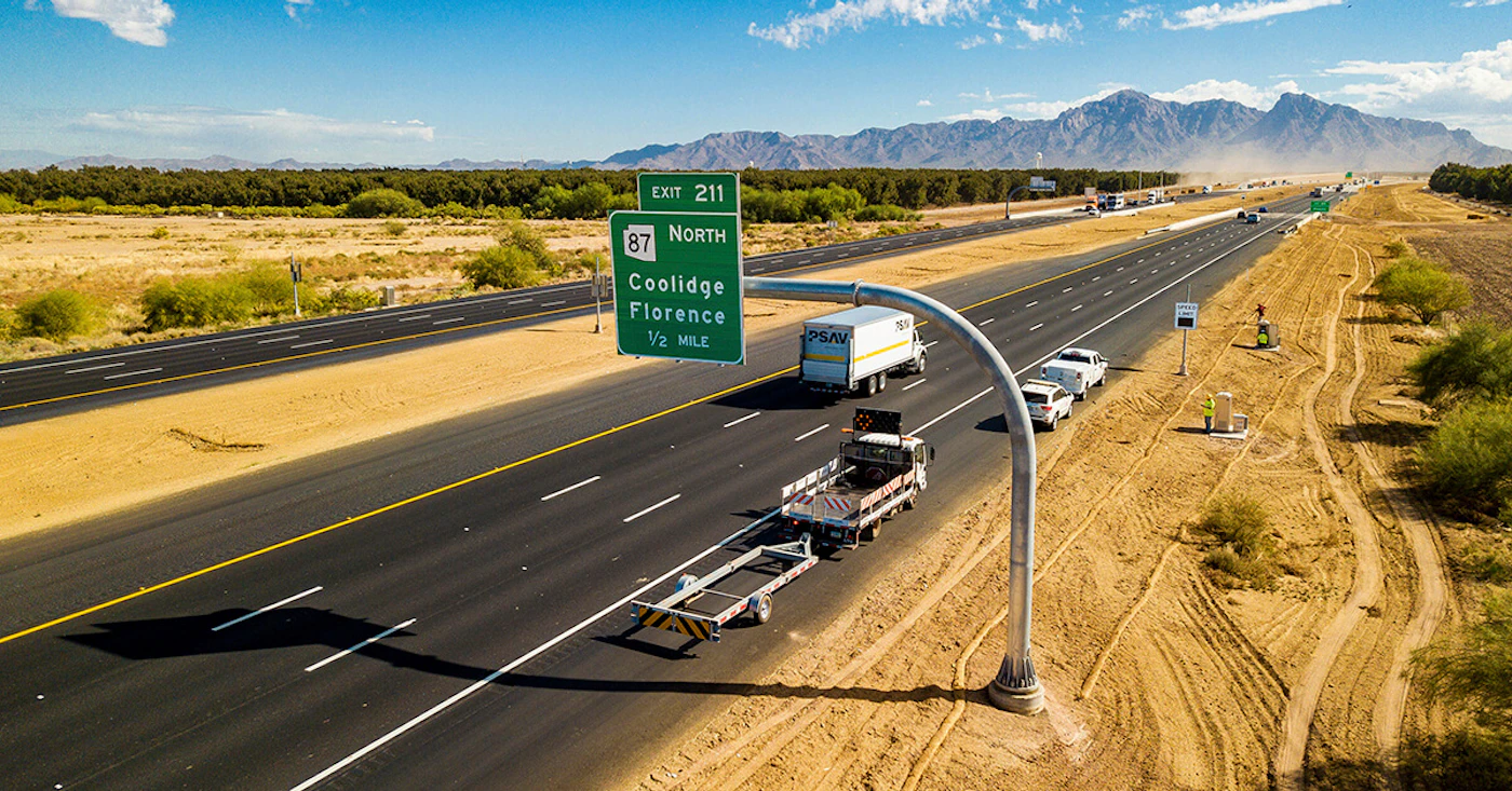 Interstate 10 between Eloy and Picacho Peak, in Tucson, Ariz.
