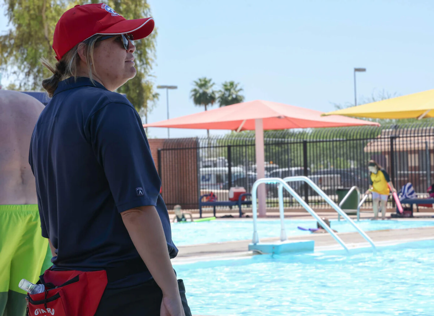 City of Phoenix lifeguard Carrie Nelson is the manager at Encanto pool.  June 14, 2023 (Evelin Ruelas/Cronkite News)