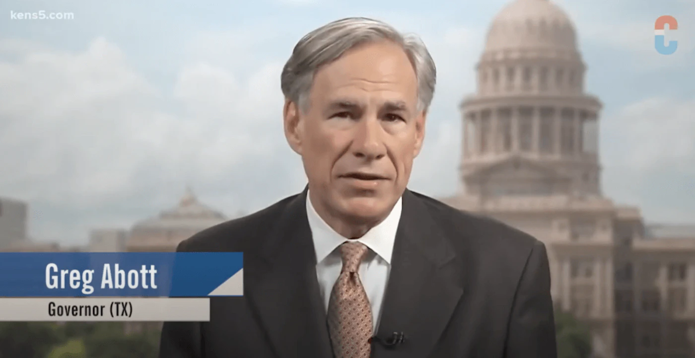 Texas Gov. Greg Abbott Image via screengrab