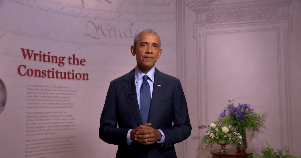 President Obama delivers his 2020 DNC speech in support of Joe Biden.