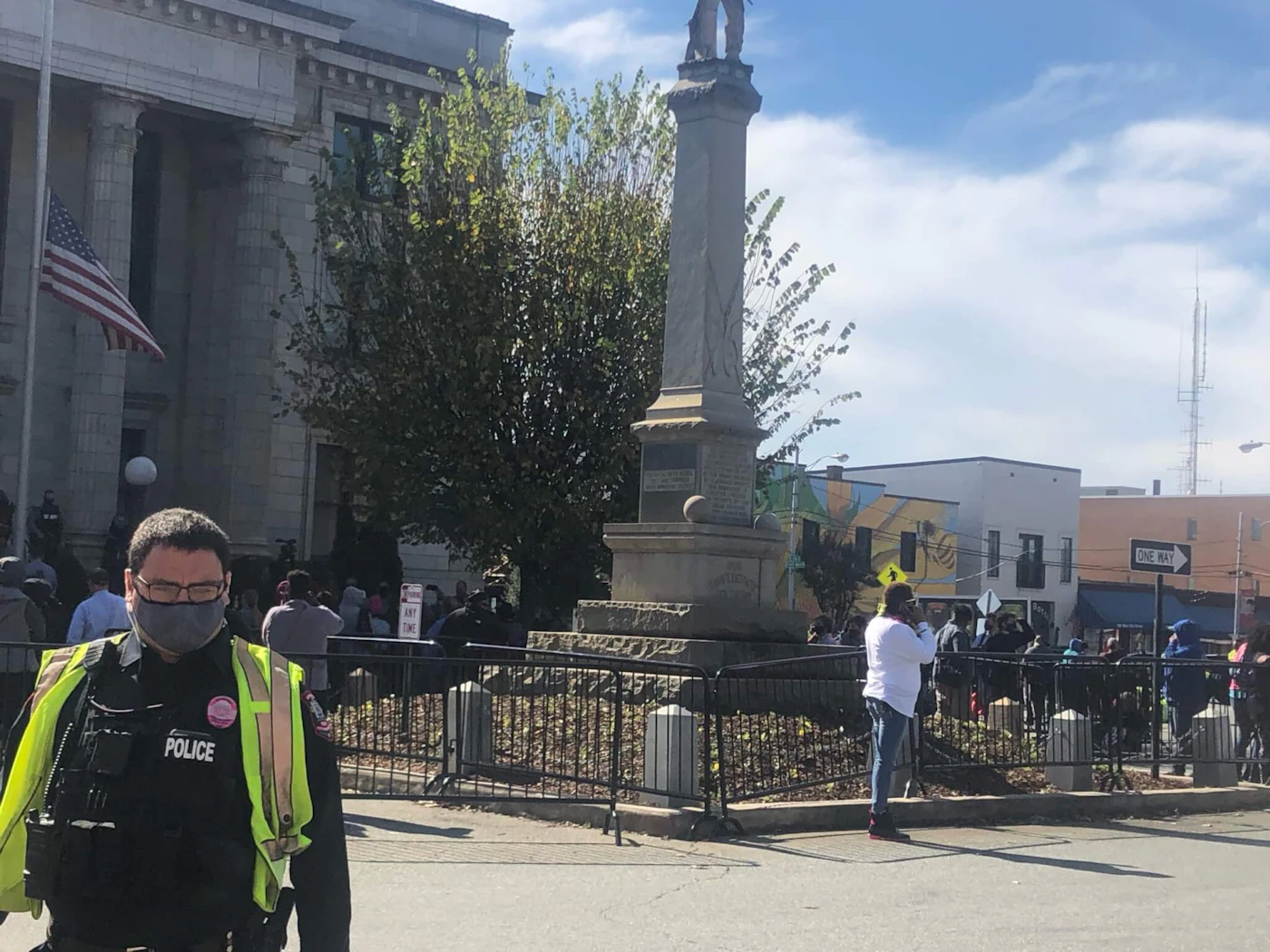 Police fired pepper spray into a voter turnout and racial injustice rally Saturday in Alamance County. (Photo by Sarah Ovaska)