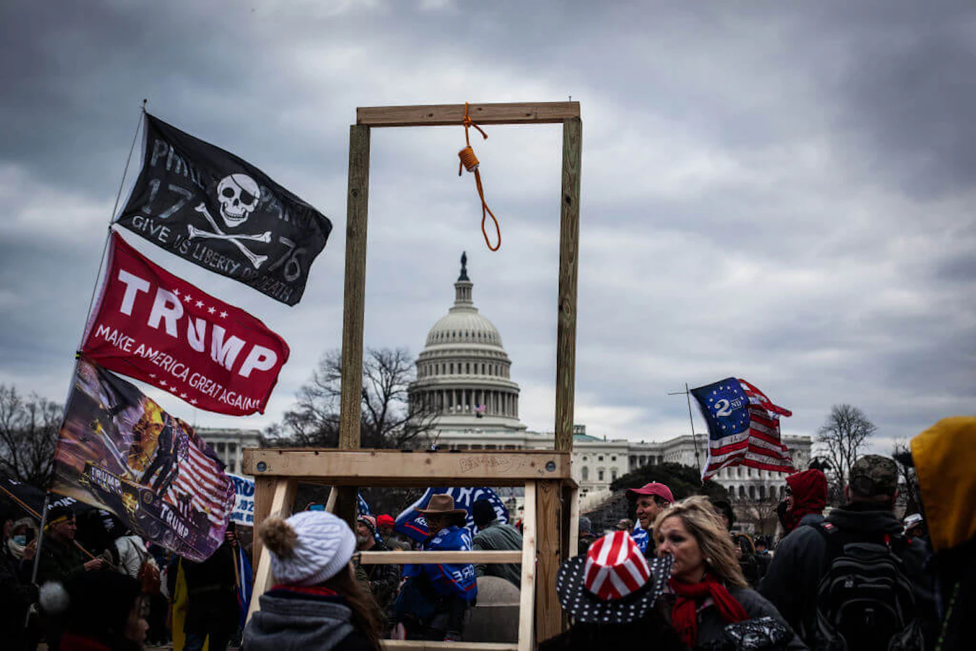 Capitol Insurrection Supporters of President Donald Trump surround the U.S. Capitol following a riot on January 6, 2021 in Washington, DC. (Photo by Samuel Corum/Getty Images)