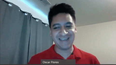 Oscar Flores, a healthcare worker from Durham, was one of two North Carolina immigrants brought into the country as children who received "surprise" scholarships last week from WGU North Carolina. (Image via screenshot)