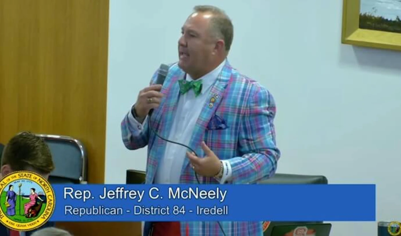 Rep. Jeffrey McNeely asked Rep. Abe Jones—who graduated near the top of his class at Harvard Law School and served nearly 20 years as an N.C. Superior Court judge 
—if he got into Harvard because he was Black.