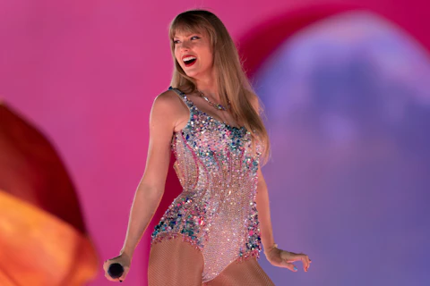 Taylor Swift performs during "The Eras Tour" on Friday, May 5, 2023, at Nissan Stadium in Nashville, Tenn. (AP Photo/George Walker IV)