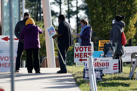 Voters in Durham, N.C., on Election Day, 2020.  (AP Photo/Gerry Broome, File)