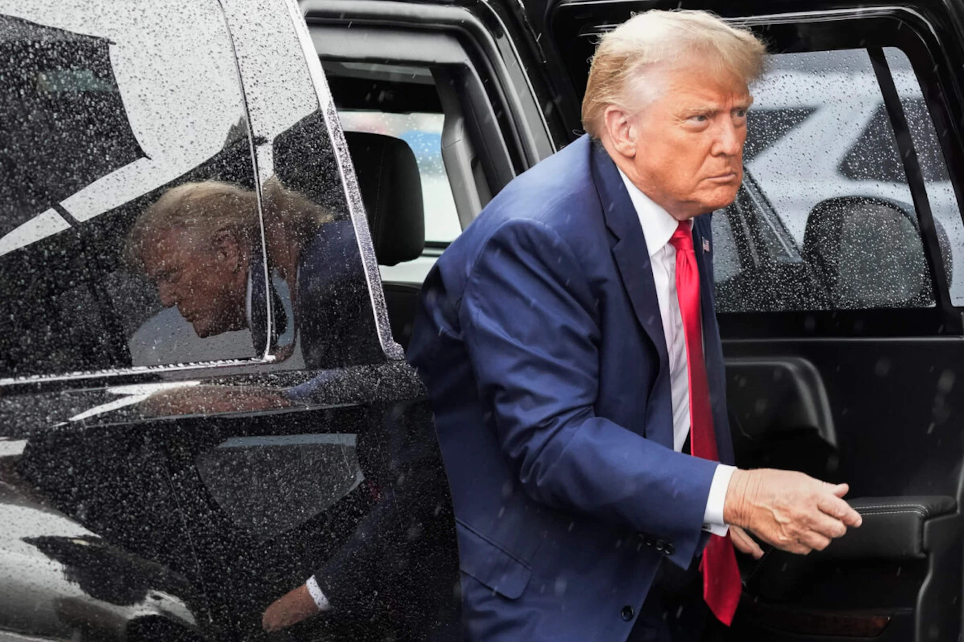 Former President Donald Trump arrives to board his plane at Ronald Reagan Washington National Airport, Aug. 3, 2023, in Arlington, Va., after facing a judge on federal conspiracy charges that allege he conspired to subvert the 2020 election. Trump and his legal team face long odds in their bid to move his 2020 election conspiracy trial out of Washington. They argue the Republican former president can’t possibly get a fair trial in the overwhelmingly Democratic nation’s capital.  (AP Photo/Alex Brandon, File)