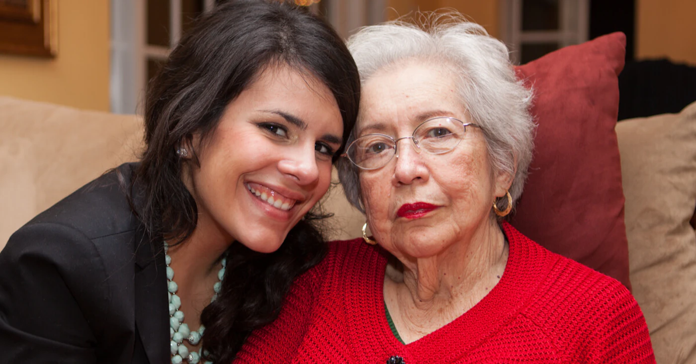 Young latina with grandmother