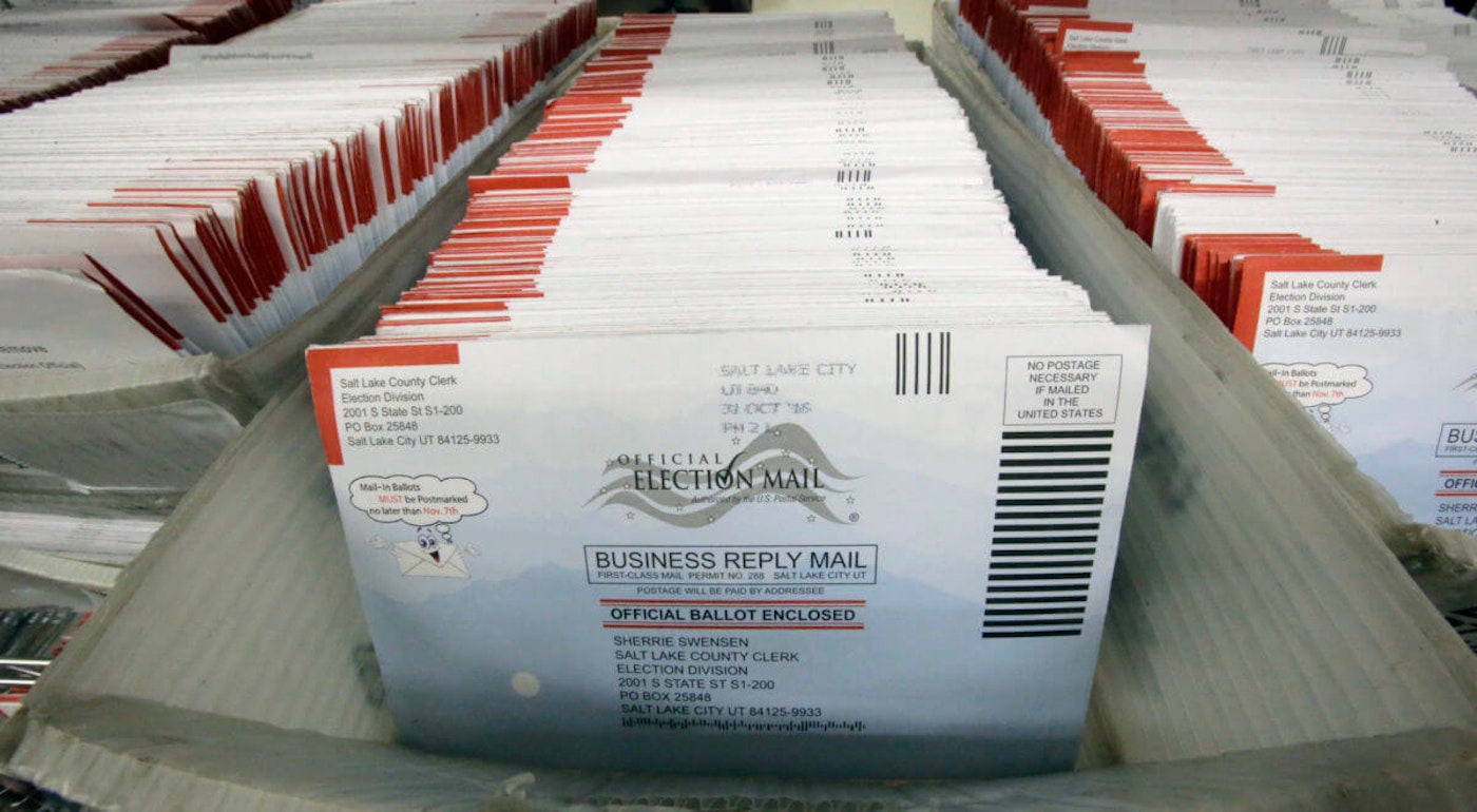 Vote By Mail In this Nov. 1, 2016, file photo, mail-in ballots for the 2016 General Election are shown at the elections ballot center at the Salt Lake County Government Center, in Salt Lake City. (AP Photo/Rick Bowmer, File)