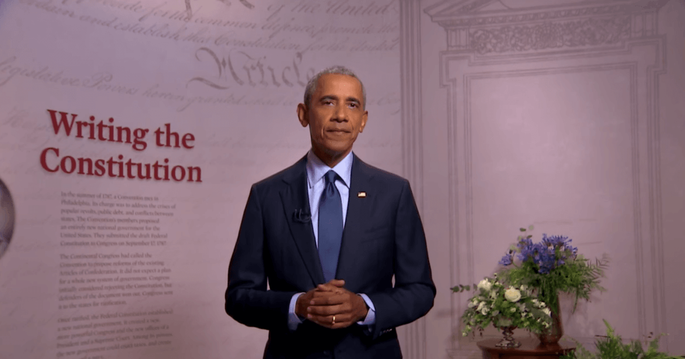President Obama delivers his 2020 DNC speech in support of Joe Biden.