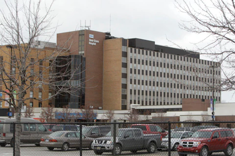 Exterior view of Sinai Grace Hospital in Detroit, Monday, Dec. 6, 2010. (AP Photo/Carlos Osorio)