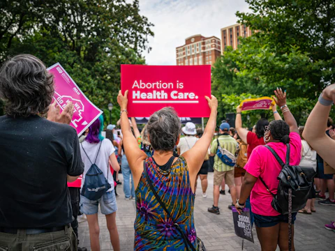 Richmond, Virginia USA - July 8, 2022: Scenes from a reproductive rights rally and march at Monroe Park, sponsored by Planned Parenthood of Virginia. 

Photo: Michael Scott Milner / Shutterstock