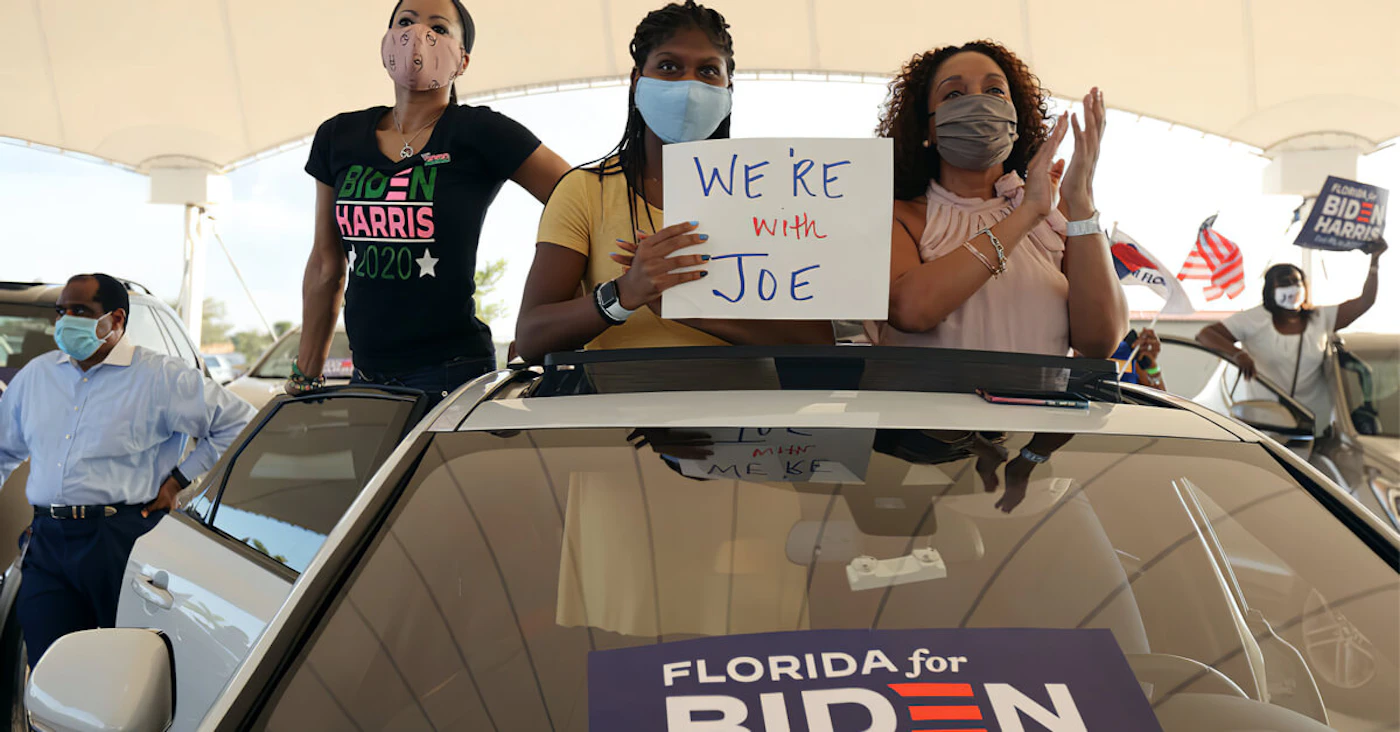 So far in Florida, Democrats have outvoted Republicans by a 596,000 margin by mail, while Republicans have a 230,000 edge on in-person voting. Democratic-voters
