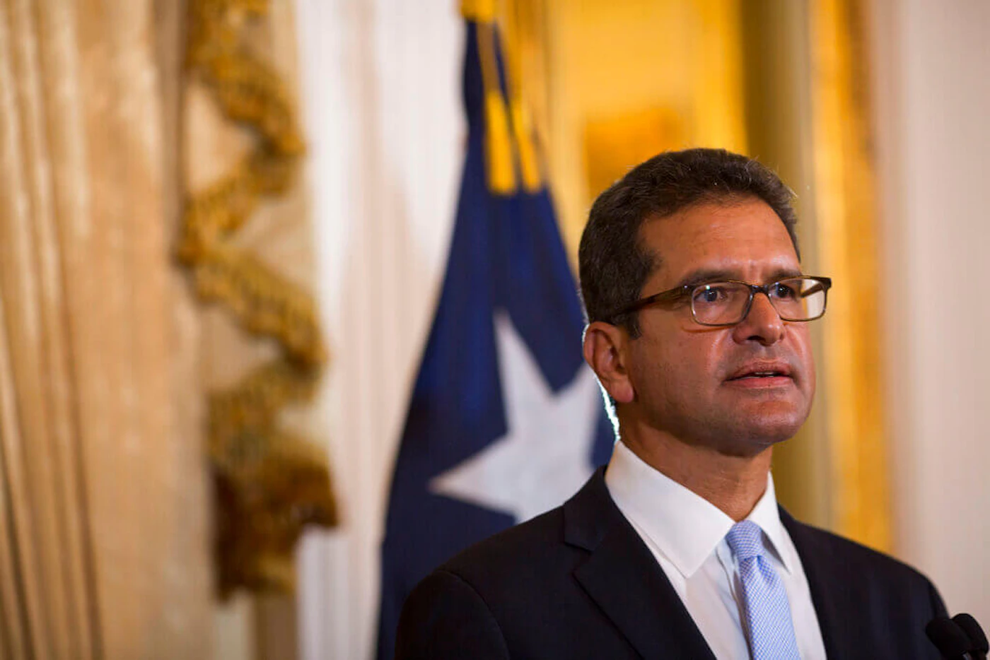 Pedro Pierluisi, pictured here at a press conference in San Juan, Puerto Rico, Aug. 2, 2019, distanced himself from his party's anti-LGBTQ views during his campaign for governor. Pedro-Pierluisi