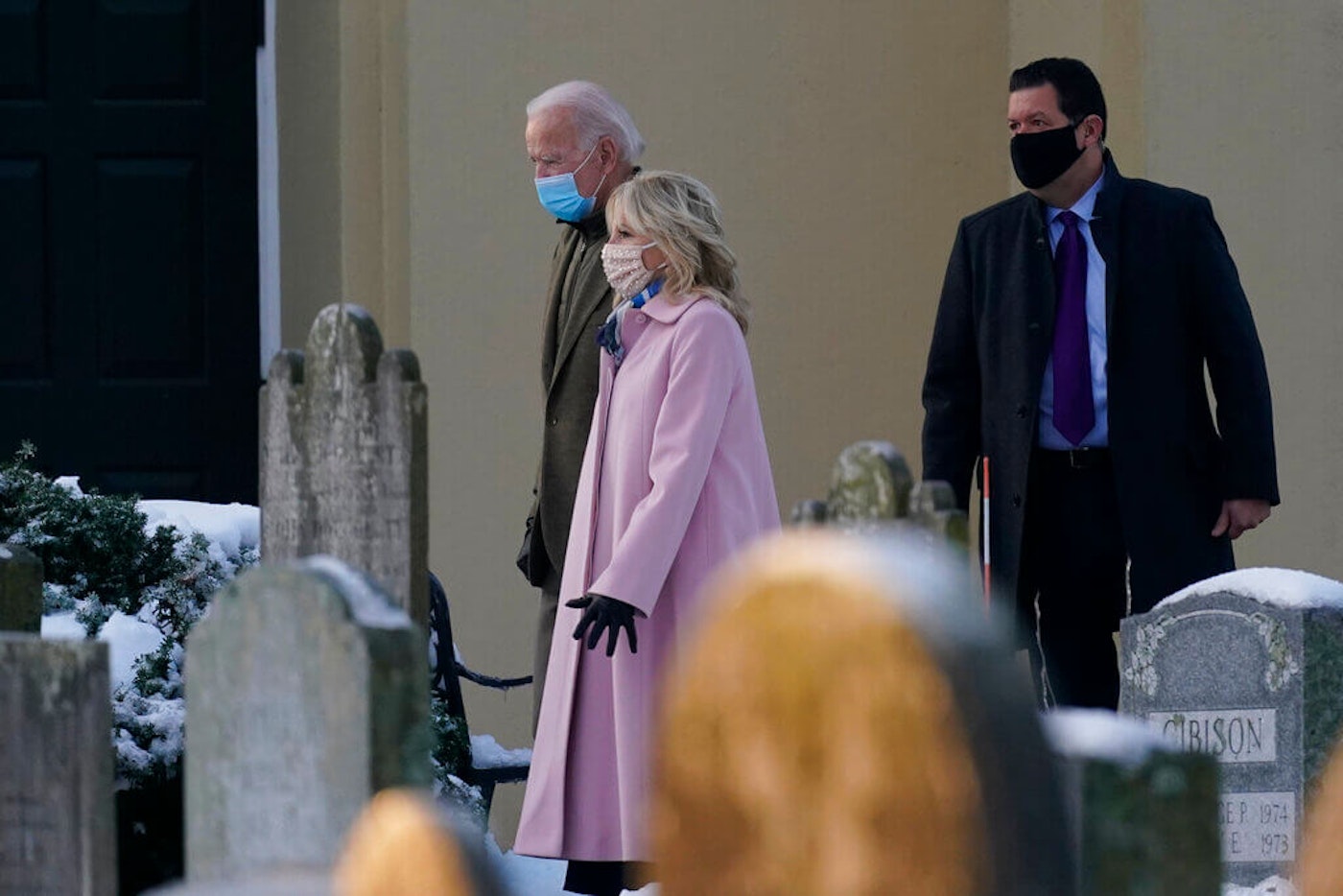 President-elect Joe Biden and his wife Jill Biden walk from St. Joseph on the Brandywine Roman Catholic Church in Wilmington, Delaware, Friday, Dec. 18, 2020. Today is the anniversary of Neilia and Naomi Biden's death. Joe-Biden-Jill-Biden