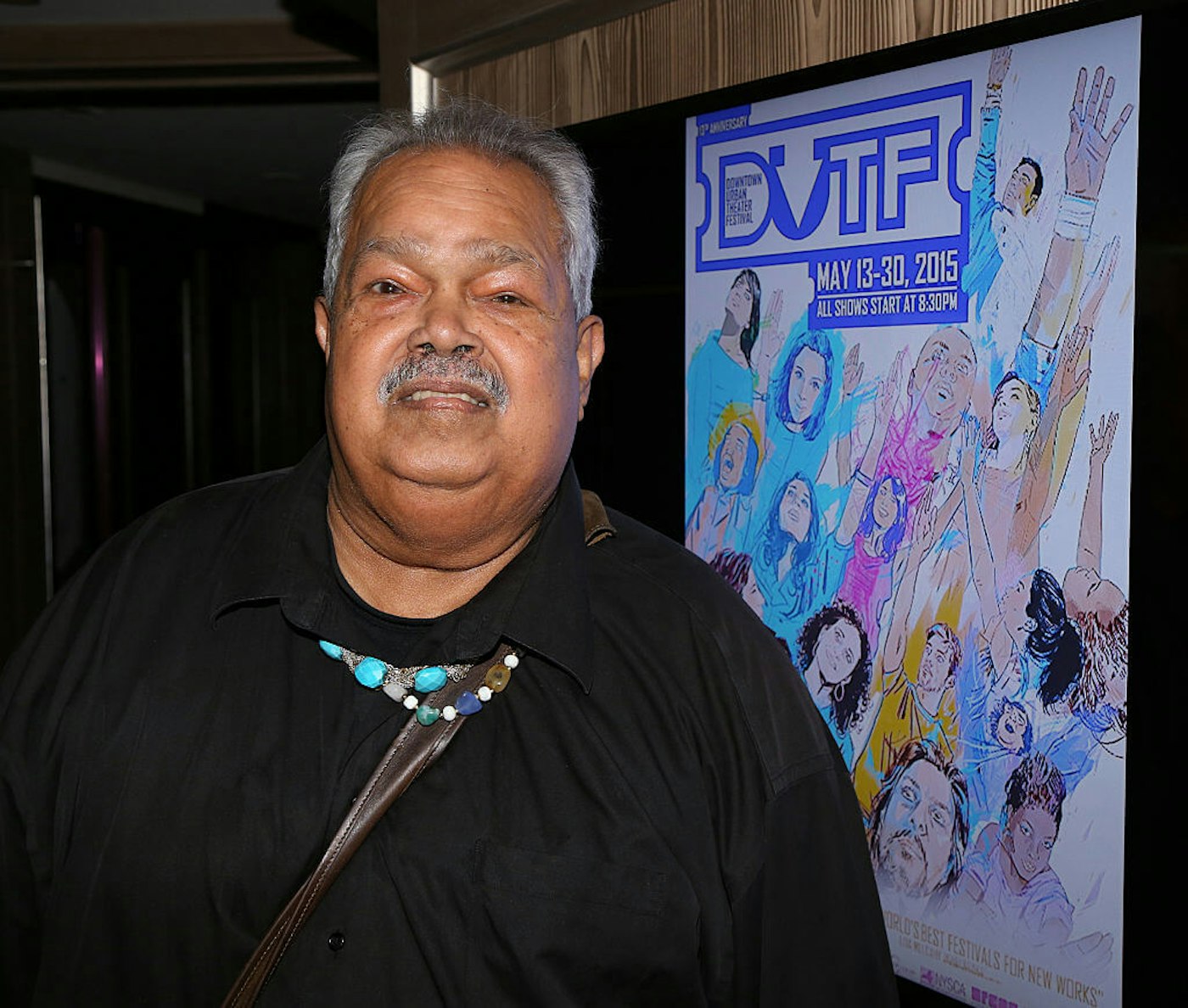 Miguel Algarín attends the Downtown Urban Theatre Festival honoring Danny Hoch with the 2015 DUTF Playwright Masters Award at 40/40 on May 12, 2015 in New York City. algarín-nuyorican-cafe
