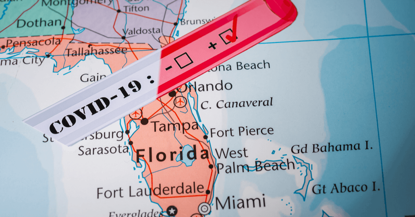 The state of Florida is now in the red zone for coronavirus. Florida-covid