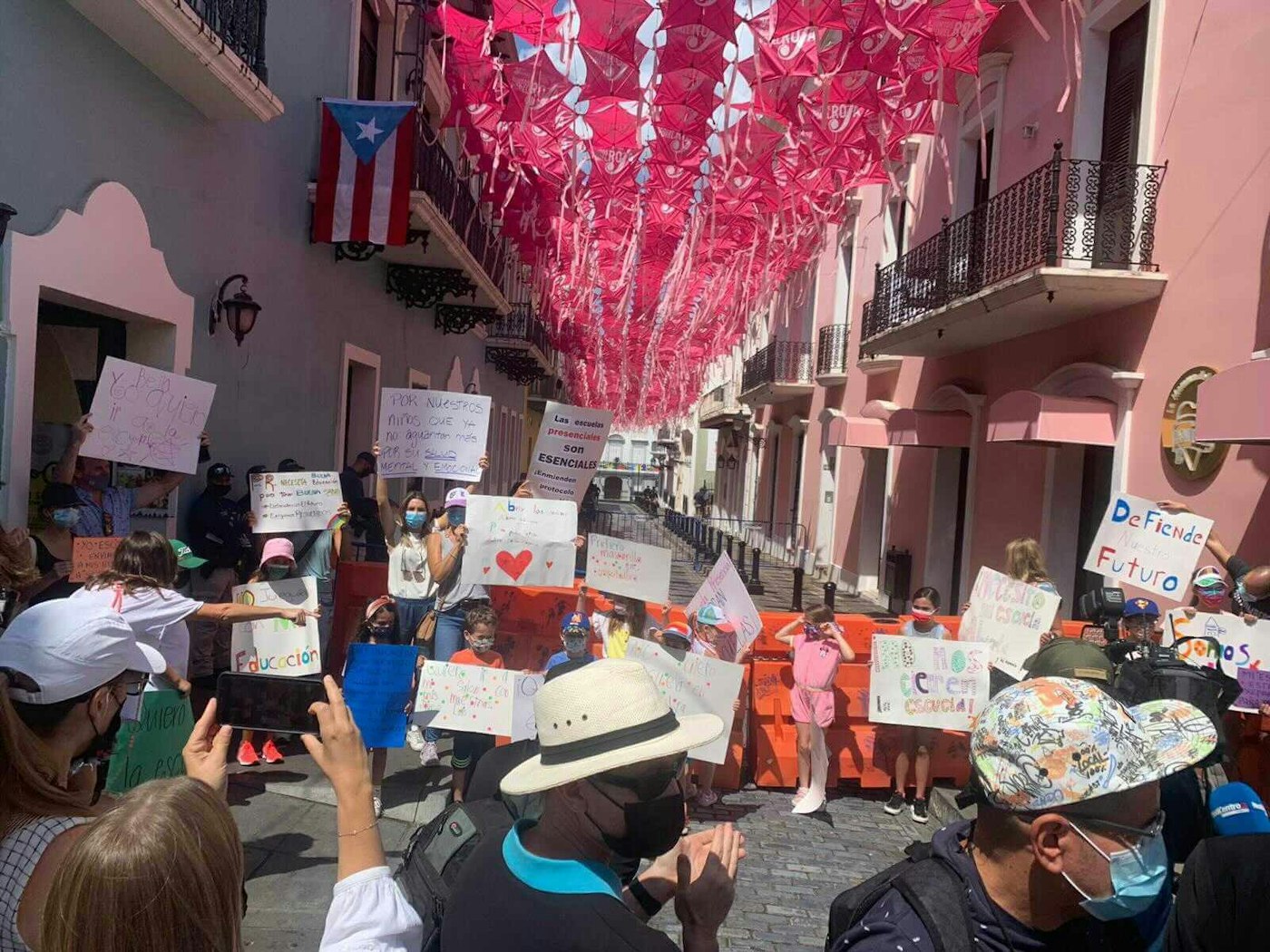 Parents protested in Puerto Rico on April 10, hoping to keep schools open. Protest-in-PR