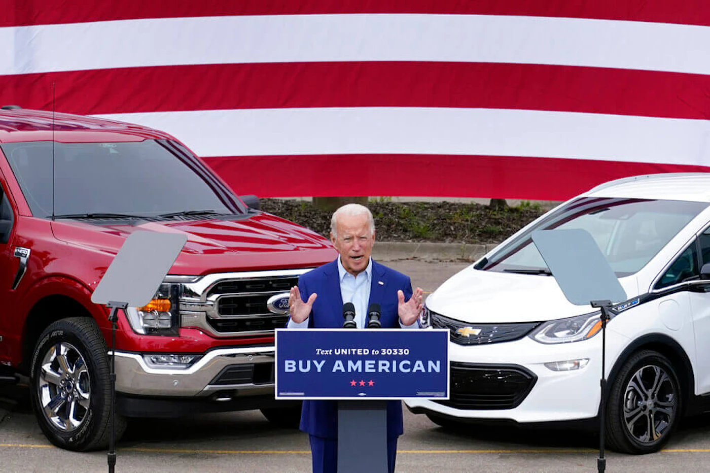 Democratic presidential candidate former Vice President Joe Biden speaks during a campaign event on manufacturing American products at UAW Region 1 headquarters in Warren, Mich., Wednesday, Sept. 9, 2020. (AP Photo/Patrick Semansky)