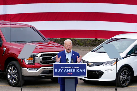 Democratic presidential candidate former Vice President Joe Biden speaks during a campaign event on manufacturing American products at UAW Region 1 headquarters in Warren, Mich., Wednesday, Sept. 9, 2020. (AP Photo/Patrick Semansky)
