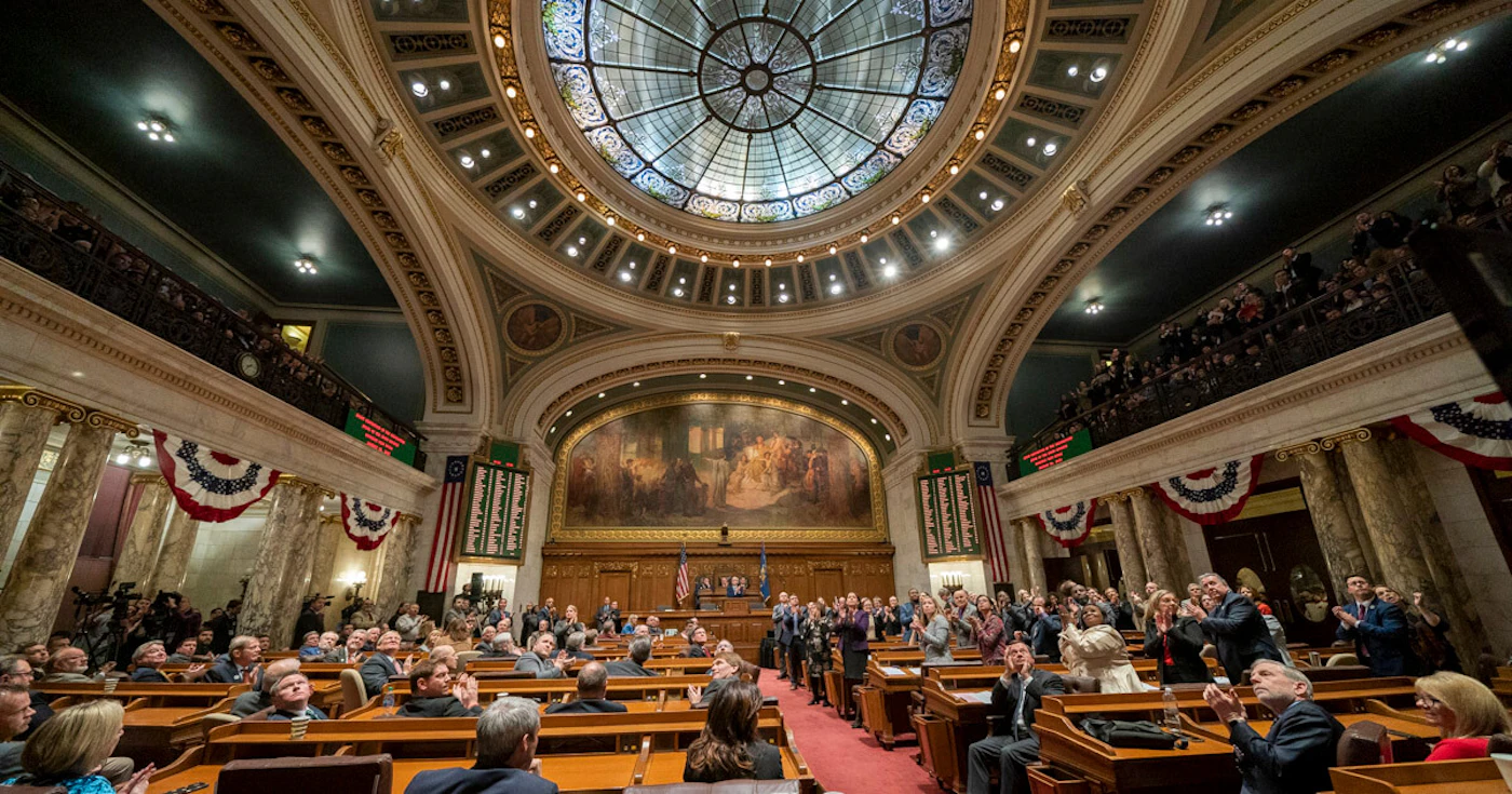 The Assembly chamber in the Wisconsin Capitol. (Photo © Andy Manis)