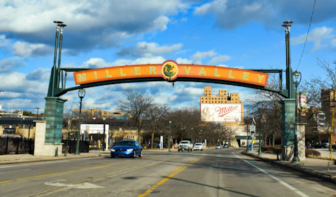 An approach to the Miller Brewery in Milwaukee