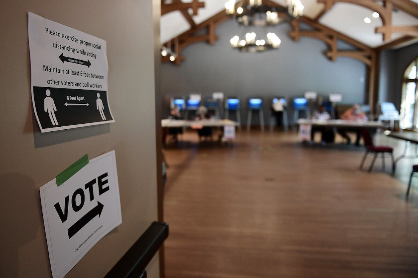 Milwaukee's Charles Allis Art Museum served as a polling station on Aug. 11. (Photo by Stacy Revere/Getty Images)