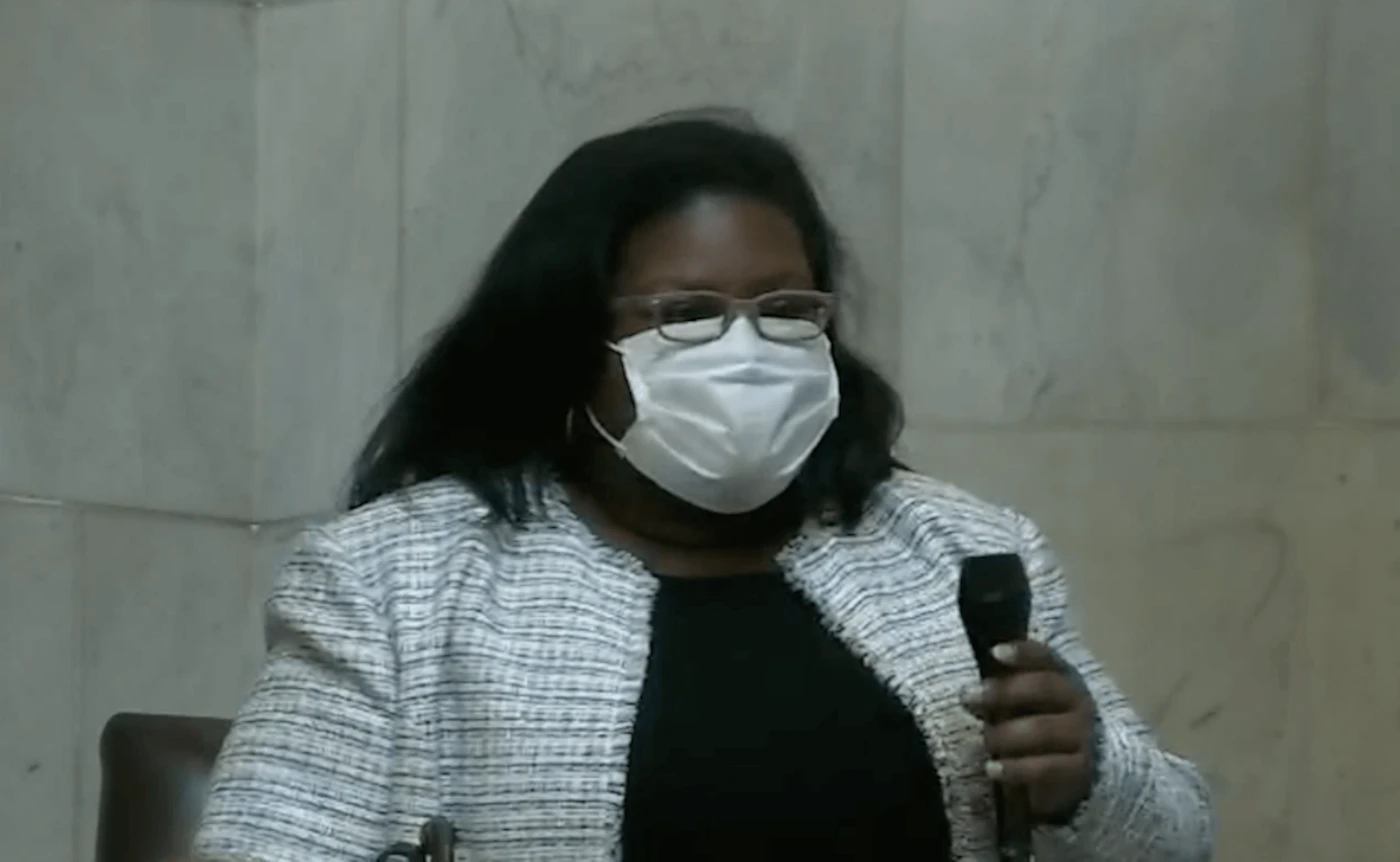 Democratic state Rep. LaKeshia Myers, of Milwaukee, speaks on the  floor of the Wisconsin Assembly on Tuesday about the coded language present in so-called 'Critical Race Theory' bills put forward by the chamber's Republican leadership.  (Screenshot via WisEye)
