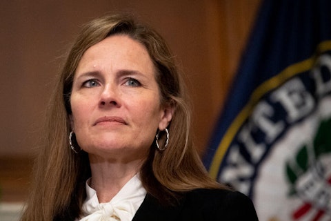 Amy Coney Barrett, President Trump's nominee to replace Justice Ruth Bader Ginsburg on the Supreme Court, holds views that don't align with a majority of American Catholics (Getty/Pool).