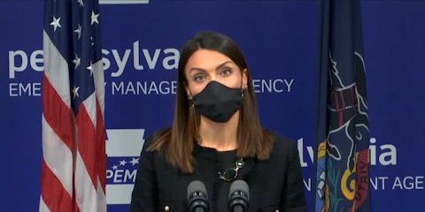 Acting state Secretary of Health Alison Beam speaks during a news conference on Tuesday, April 13, 2021. (Screenshot)