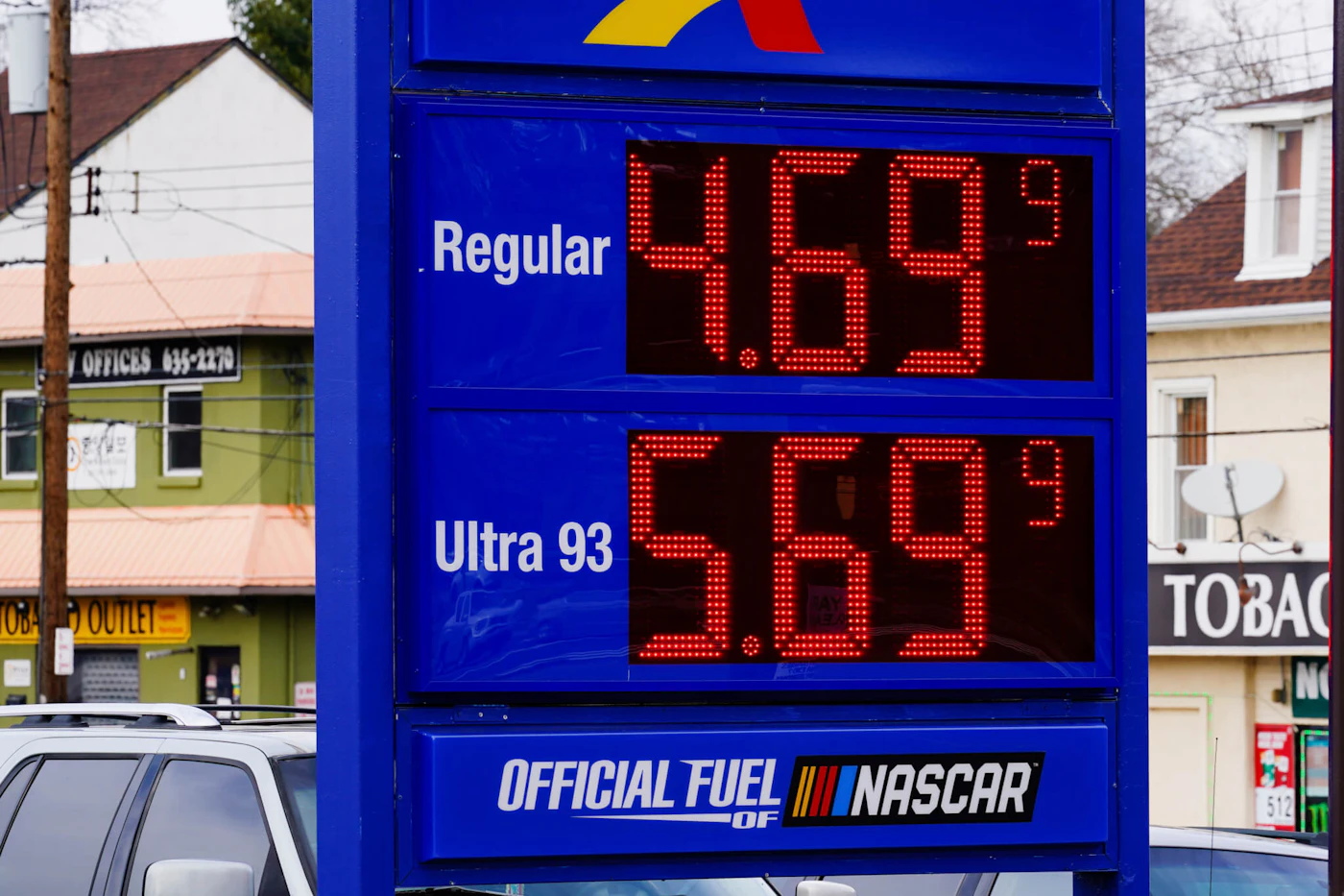 Gas prices are displayed at a filling station in Philadelphia, Thursday, March 10, 2022. (AP Photo/Matt Rourke)