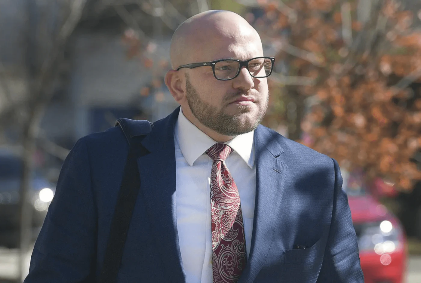 FILE: Former Somerset County D.A. Jeffrey Thomas arrives for a preliminary hearing at the Somerset County Courthouse in Somerset, Pa. on Oct. 21, 2021. (Todd Berkey/The Tribune-Democrat via AP)