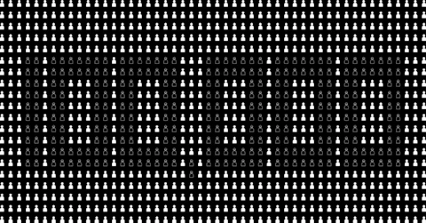 The number of figures (1000) illustrates just 1% of the official count of people who've died from COVID-19. Graphic via Desirée Tapia for COURIER