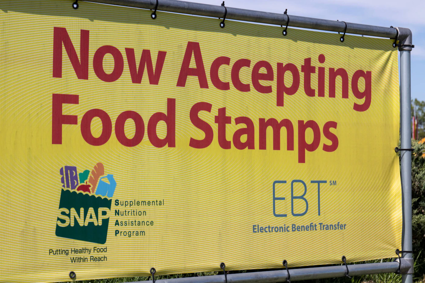 Terre Haute - Circa May 2020: SNAP and EBT Accepted here sign. SNAP and Food Stamps provide nutrition benefits to supplement the budgets of disadvantaged families.