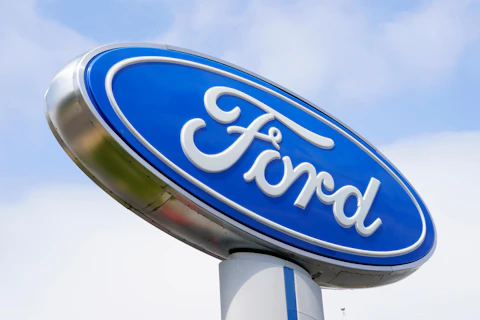 A Ford sign is shown at a dealership in Springfield, Pa., Tuesday, April 26, 2022. Ford Motor Co. is recalling certain 2004 to 2006 Ranger vehicles, Friday, May 5, 2023, because replacement front passenger air bag inflators may have been installed incorrectly. The National Highway Traffic Safety Administration said in a letter that the recall includes 231,942 vehicles.   (AP Photo/Matt Rourke, File)
