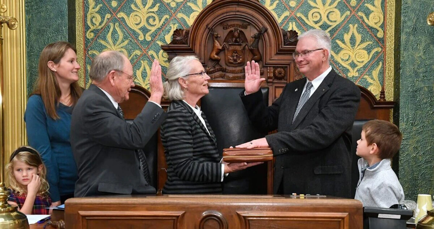 State Rep. Joseph Fox is sworn into office. (State Representative Joseph Fox via Facebook)