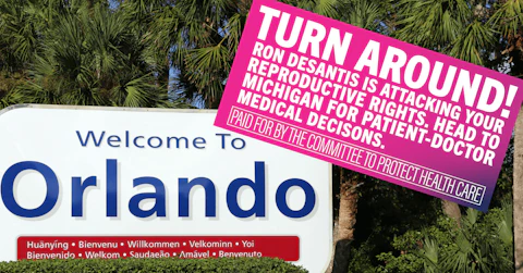 A new billboard popped up near the Orlando International Airport this week encouraging travelers to turn around and head to Michigan. (Photo Illustration)