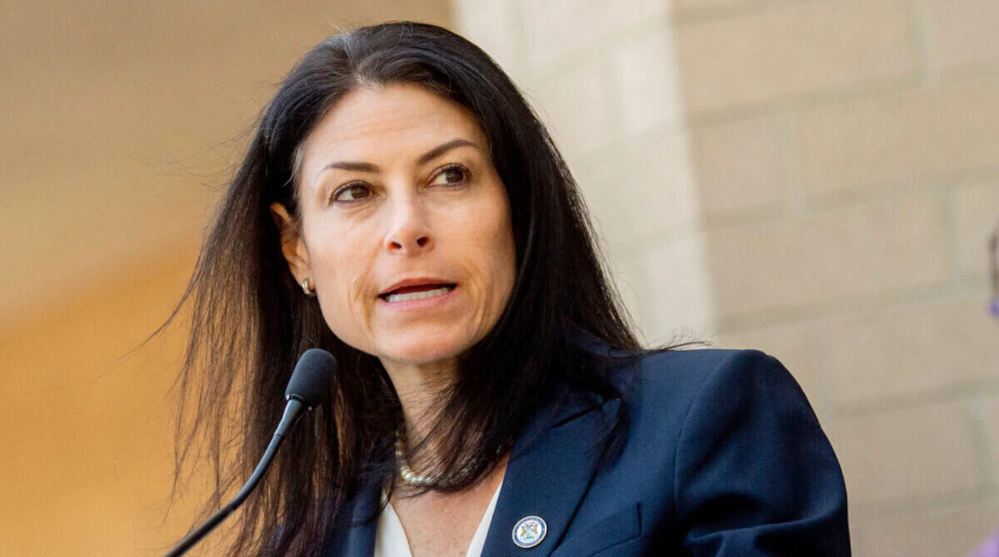 Michigan Attorney General Dana Nessel speaks during a news conference, Monday, Sept. 19, 2022, outside of the Genesee County Sheriff's Office in Flint. (Jake May/The Flint Journal via AP, File)