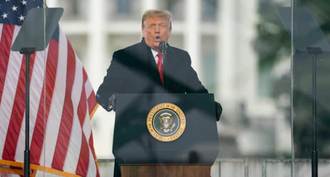 President Donald Trump speaks during a rally protesting the electoral college certification of Joe Biden as President in Washington, Jan. 6, 2021.  (AP Photo/Evan Vucci, File)
