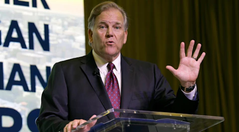 Former Rep. Mike Rogers, (R-Mich.) speaks at the Vision '24 conference' on March 18, 2023, in North Charleston, S.C. (AP Photo/Meg Kinnard, File)